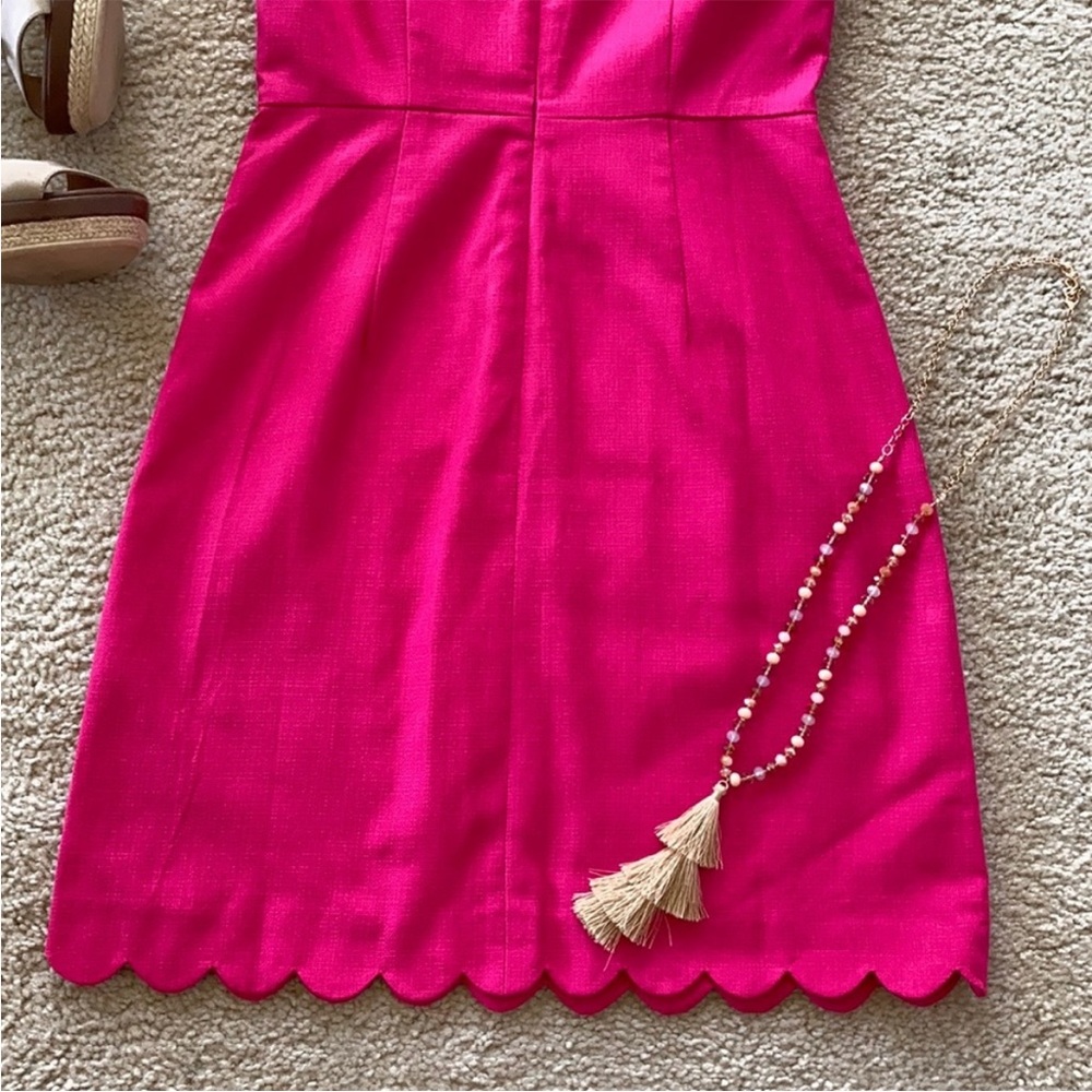 J. Crew Scalloped Basketweave Square Neck Dress - Picture 6 of 9